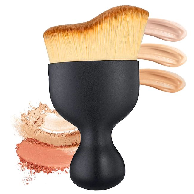 Bräunungs- und Make-up-Pinsel, abgewinkelter flacher Foundation-Pinsel Künstlicher Bräunungspinsel Konturpinsel Rougepinsel für Kosmetik flüssige oder Foundation-Creme