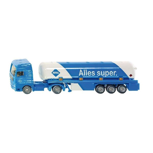 siku 1626, Articulated Tank Truck, Metal/Plastic, 1:87, Blue/White, ARAL design, Toy car for children, Rubber tyres