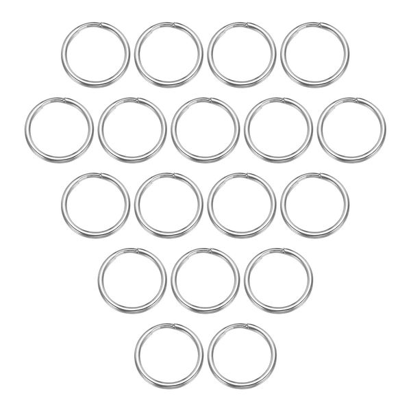 sourcing map Split Rings, 0.05" Thick 0.71" OD 304 Stainless Steel Jump Ring Keychain 60pcs