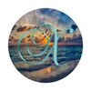 X Teal Beach Ocean Waves Sand Sunset Monogram Initial Letter PopSockets Swappable PopGrip