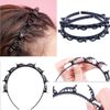 Double Bangs Hairstyle Hairpin, 2pcs Hairpin Headbands, Twist and Clip Headband/Korean Braided Headband/Hairpin Hair Band/DIY Hairband Non-slip/Double Layer Twist Plait Headband for Women Girls