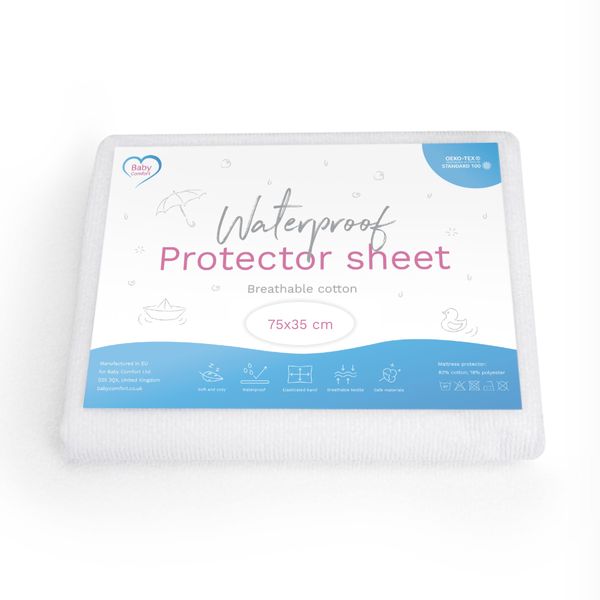 Waterproof Mattress Protector Sheet/Cover Fits 75x35 cm Moses Basket