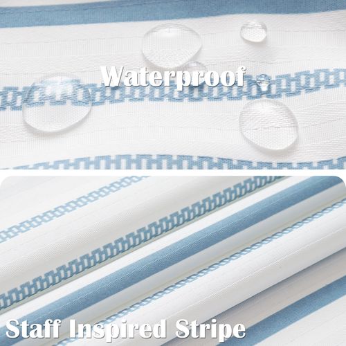 jinchan Blue and White Shower Curtain for Bathroom Modern Farmhouse Striped Waterproof Fabric Shower Curtain Set with 12 Hooks Machine Washable 70x72 Inches