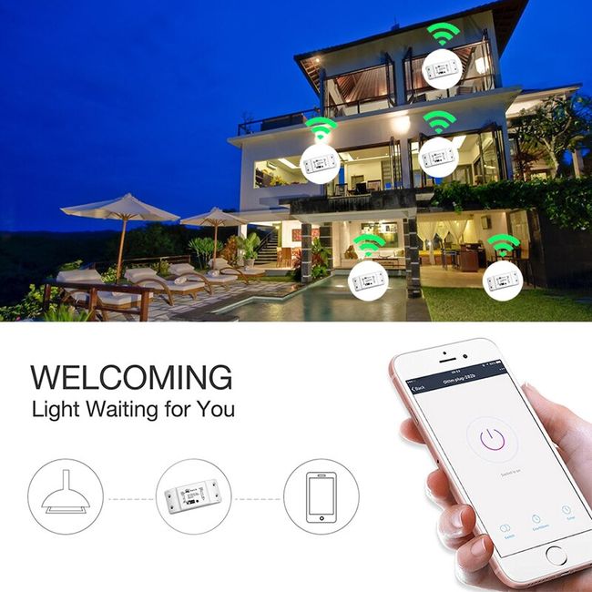 MOES DIY Bluetooth Wi-Fi Smart Light Switch Timer Smart Life APP Wireless  Remote Control Works with Alexa Google Home