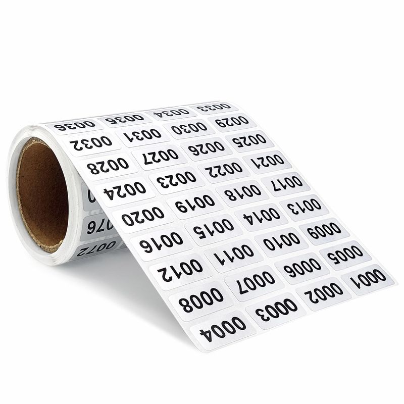 Continuous Digital Sticker Label 0001-2000, Waterproof and Durable ...