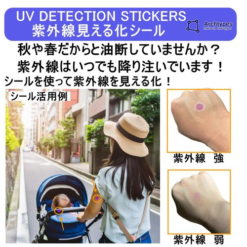 Archtypes UV Checker, UV Checker, UV Check, Seal, UV Measuring Device, UV Detection Sticker for Sunscreen, 120 Sheets