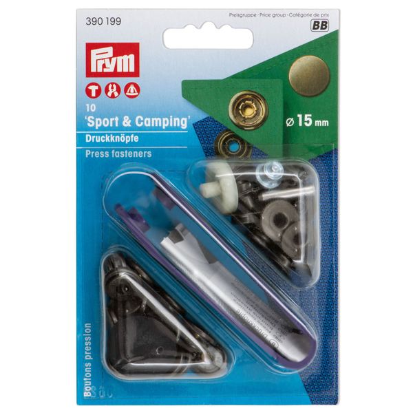 Prym Non-Sew Press Fastener, Gold, One Size