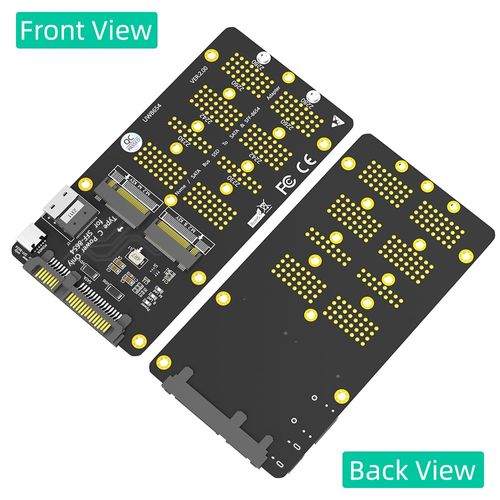 New Version 2 in 1 Combo M.2(NGFF) NVMe SSD/SATA-Bus SSD to SFF-8654 and SATA Adapter