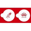 Designer Stencils C296 Princess Crown Cake Stencil, Beige/semi-transparent