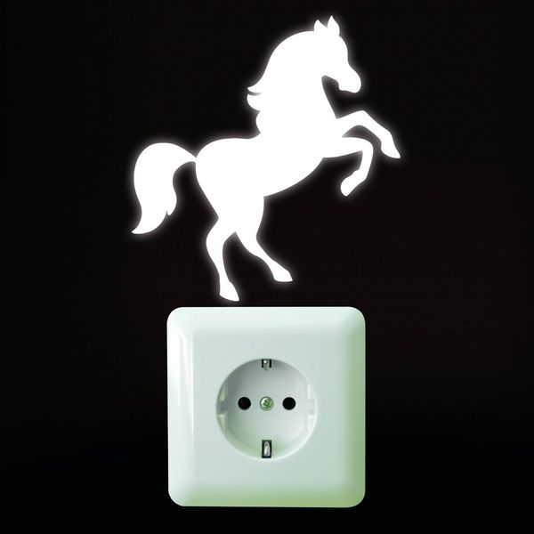 Wandtattoo-Loft Leuchtaufkleber Fluoreszierendes „Pferd“ Leuchtsticker für Steckdose oder Lichtschalter/Fluoreszierende leuchtende Sticker für das Kinderzimmer