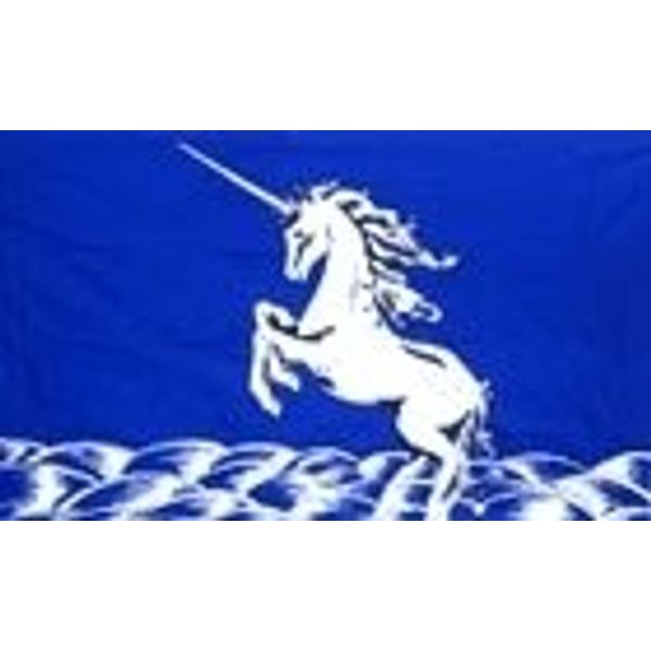 5ft x 3ft Unicorn Mythical Horse Blue Flag