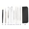 9Pcs Blackhead Extractor Comedone Acne Spot Popper Pimple Remover Tool Kit