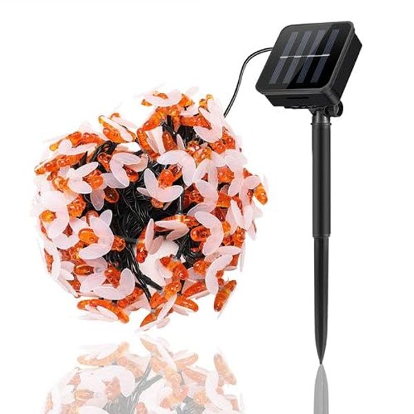 [Pack of 2] Solar String Bee Lights 30 Honeybees LED Fairy Solar Lights 8 Lighting Modes IP65 Waterproof Decorative Lamps w/Stake Garden Lawn Flower Trees