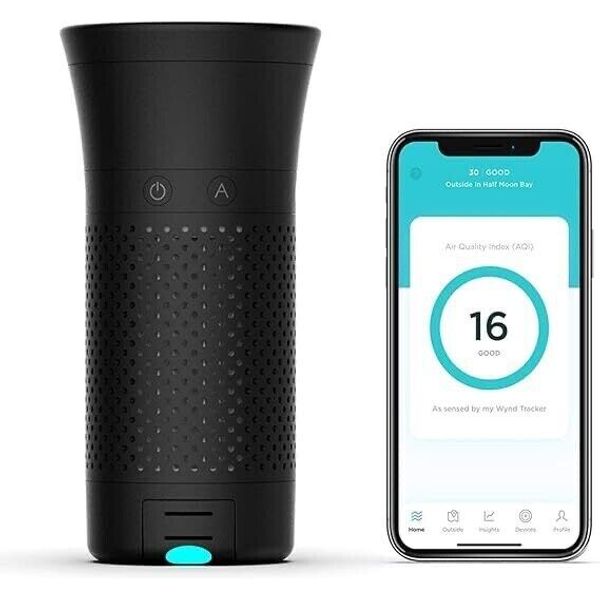 WYND Smart Plus Personal Portable Air Purifier with Air Quality Sensor Black NIB