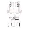 Timber Series Monkey Tail Espag Window Handle (Key Locking) - (Left Hand) - Hardex Gold