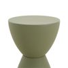 LeisureMod Boyd Modern Plastic Ribbed Round End Table in Olive Green