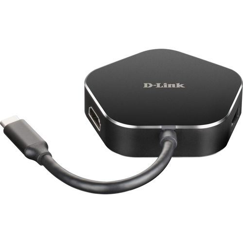 D-Link DUB-M420 4-in-1 USB-C Hub with Power Delivery, HDMI 1.4 and 2 USB 3.0 Ports for MacBook Pro 2016 or Later, MacBook Air 2018, Chromebook and Surface Pro 7