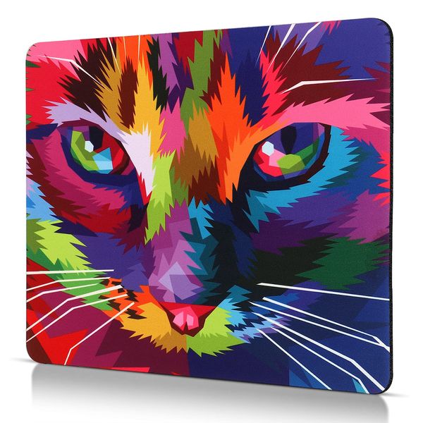 CHUQING Katzen Mauspad Klein Gaming Mousepad Motiv Katze 240x200 mm Anti Rutsch Mouse Matte