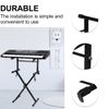 Vaguelly 2 Tier Keyboard Stand - Adjustable Width 45-75cm/16.5-29.5Inch - Iron Extension Second Tier