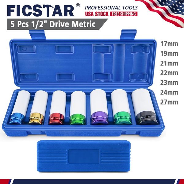 1/2" Drive Wheel Protector Impact Socket Metric Impact Socket Tool Set 17-27mm