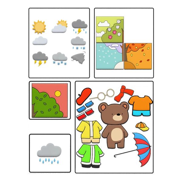 BEUNITONE Calendar Felt Board for Kids 111 Pcs My Daily Calendar Felt Board About Today Weather Season Year Month Chart Day of The Week Circle Time Bulletin Board Preschool Learning For Wall Hanging