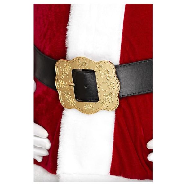 Smiffys Deluxe Santa Belt, Black with Ornate Buckle, 130cm/51in, Christmas Fancy Dress Accessory, Santa Dress Up Accessories