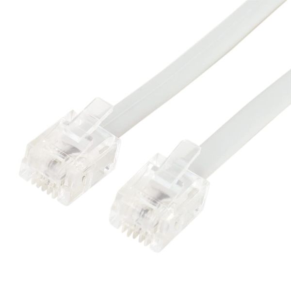 AMZTOP MIYOSHI MCO Modular Cable White 6 Pole 2 Core 5m Phone Cord Telephone Wire Home Phone RJ11 ZTL-205WH