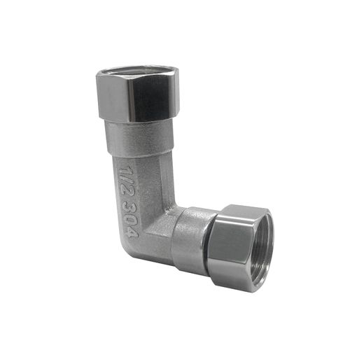 Fitvell 2PCS Stainless Steel 90 Degree Elbow Flexible Movable Connector 1/2" Female for Shower Arm