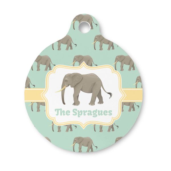 YouCustomizeIt Personalized Elephant Round Pet ID Tag - Small