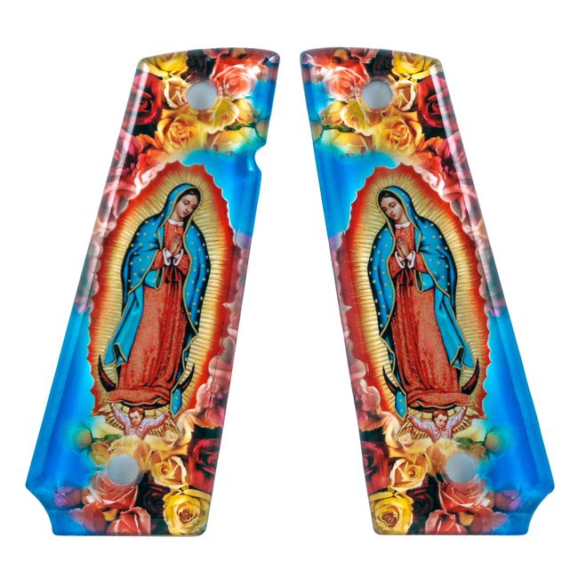 Custom 1911 A1 Full Size Virgin Mary SPD Acrylic Ambidextrous Grips- Compatible with Kimber, Colt, Taurus and Sig