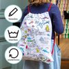 eatsleepdoodle World Map Drawstring Backpack - Colour Your Own Map Backpack - Educational Fun Geography Learning Colouring Backpack with Wash Out Felt tip Fabric pens