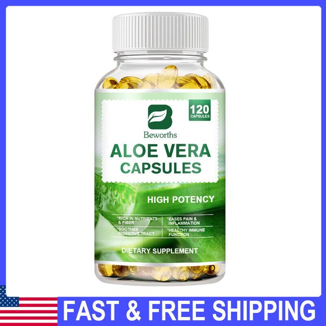 5000mg Aloe Vera- 200:1 Extract Capsules, Detox Cleaning & Digestive Support