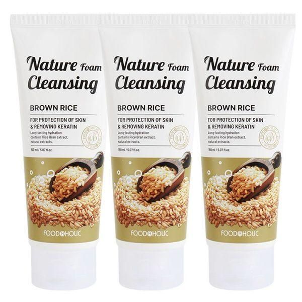 [NS Home Shopping] (3 units) Foodaholic Nature Foam Cleansing 150ml / Brown Rice [31280898]