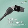 BoxWave Cable Compatible with BLU Studio Max - MagnetoSnap PD AllCharge Cable (100W), Magnet Charging Braided USB Type-C Micro - Jet Black