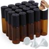 Chocople 20 Pack Roll On Bottles Blackout Jar Atomizer with 5 Funnels (5ml)