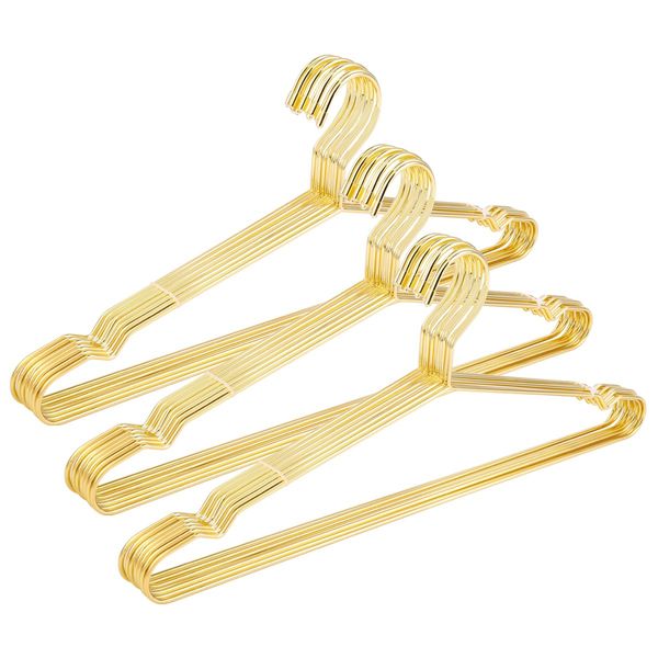 Jetdio 17.7" Strong Metal Wire Clothes Hangers, Coat, Standard Suit Hangers, Ideal for Everyday Use, 30 Pack, Gold