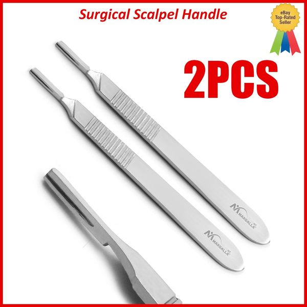 Dental Scalpel Handle #3 Knife Blade holder Surgical Instruments 2Pcs