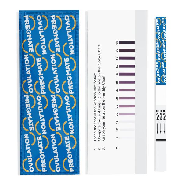 Pregmate 100 Ovulation Test Strips with Numerical LH Result Quantitative Predictor Kit (100 Count)