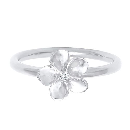 Nenalina Women's 925 Silver Ring with Frangipani Flower and Zirconia, Sterling Silver, Cubic Zirconia