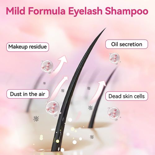 SVECKE Lash Shampoo Kit, 2 fl.oz / 60ml Eyelash Cleanser, Lash Cleaning Kit with Brush, Eyelash Shampoo for Lash Extensions, Eyelash Remover for Salon and Home Use