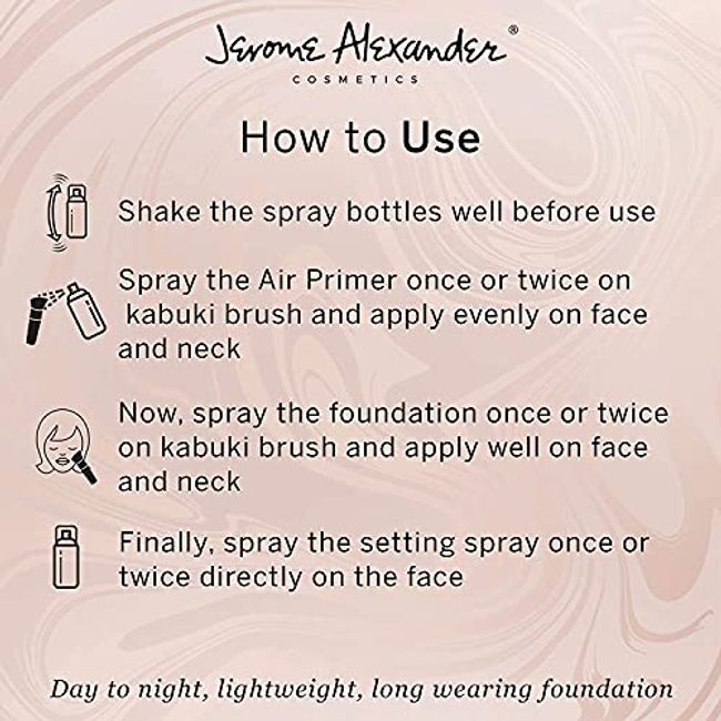 Jerome Alexander MagicMinerals Airbrush Foundation, Spray Makeup with Skincare Active Ingredients, Ultra-Light, Buildable, Full Coverage Formula