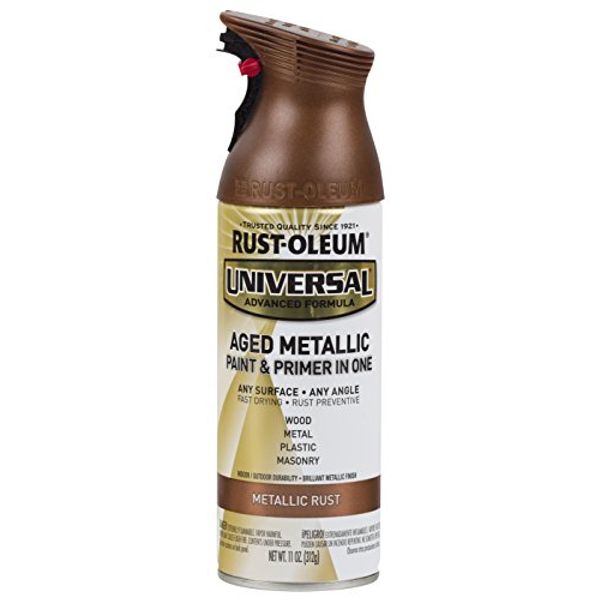 Rust-Oleum 285072 Universal All Surface Aged Metallic Spray Paint, 11 oz, Metallic Rust