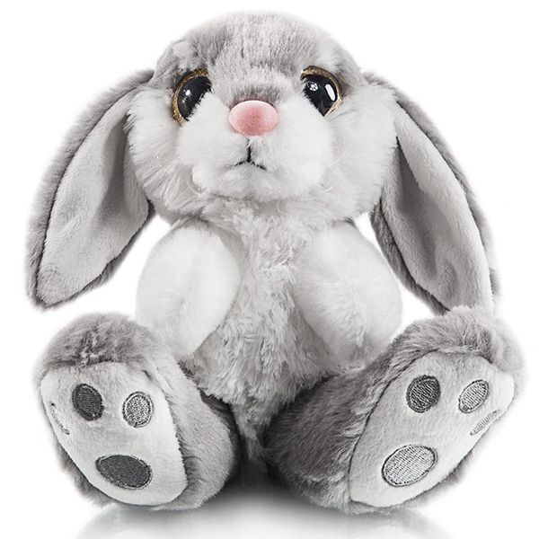 My OLi Easter Bunny Soft Toy 22cm/8.5" Plush Rabbit With Floppy Bunny Ears Stuffed Animal Bunny Teddy Toy Easter Bunny Decorations Gifts For Babies Kids Boys Girls | Grey