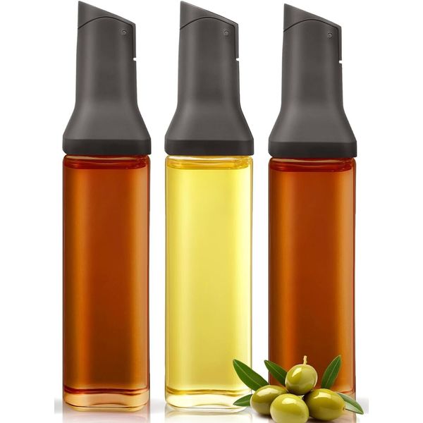 ** SLINER ** GLASS 3 PACK - OLIVE OIL DISPENSER ' GLASS/GREY '