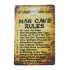 garage man cave units man cave rules tin metal sign