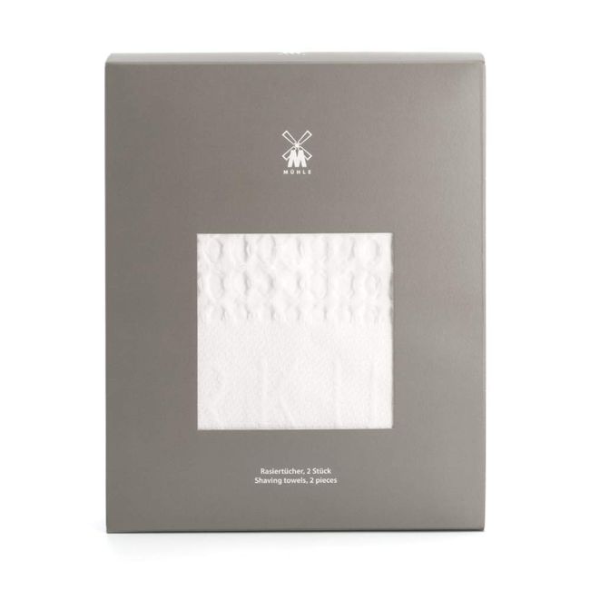 MÜHLE ‘Waffle Pique' Shaving Towels | Luxury Shave Accessory | 60 x 45 cm | 2 Pack