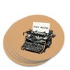 Just Write Antique Typewriter Writer Author Novelty Coaster Set