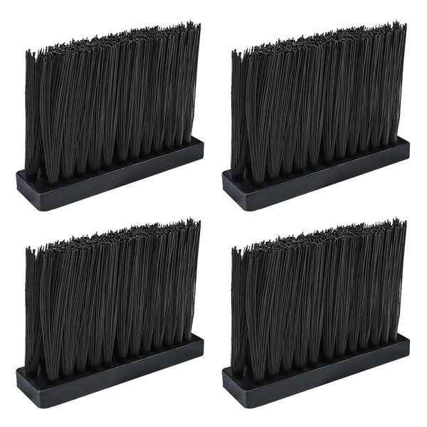 Kaminbürste Ersatzbürstenkopf Kaminbesen 4Stk Ersatzbesen Für Kaminbesteck Kaminbürstenkopf 60 mm Borsten Ofenbesen Für Zuhause Und Kaminreinigung Swerkzeuge (Schwarz)