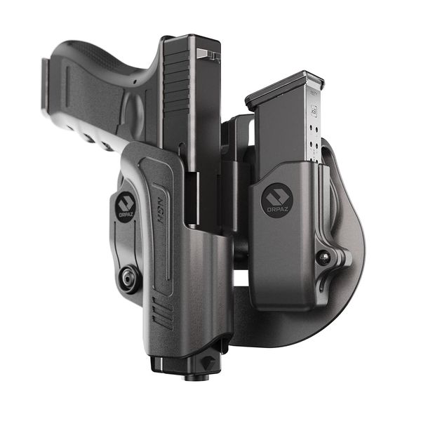 Orpaz R-Series G44 Holster Compatible with Glock 44 OWB Holster - Unisex - Will Secure Your Handgun with a Tactical Appearance (Level II Retention, with Glock 44 Magazine Holder)