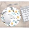 Polar Bear & Penguin Floral Leaf Winter Snow Pattern PC Office Computer Round Mouse Mat Pad Desk Mousemat Mousepad